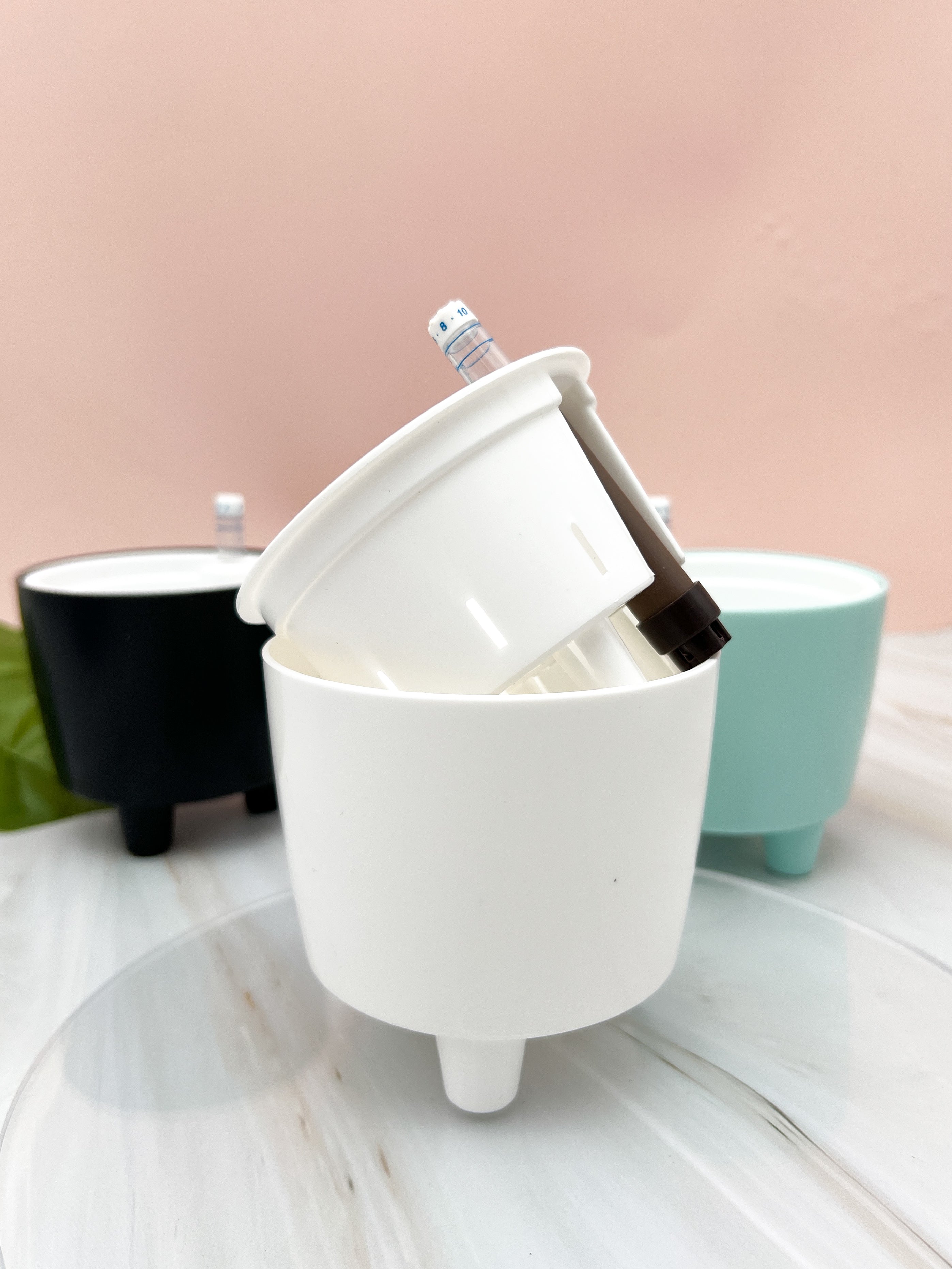 mkono self watering planter 3” Self Watering Moo Pot Pink
