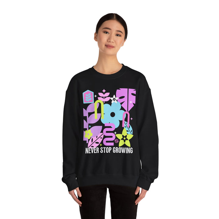 Never Stop Growing Floral Graphic Unisex Sweatshirt