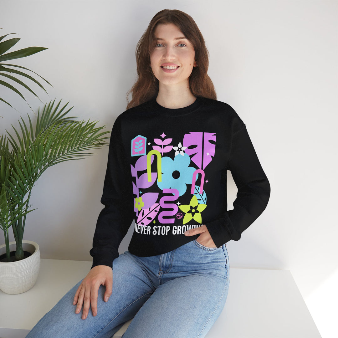 Never Stop Growing Floral Graphic Unisex Sweatshirt