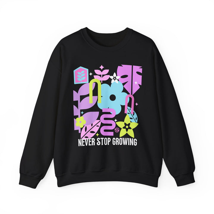 Never Stop Growing Floral Graphic Unisex Sweatshirt