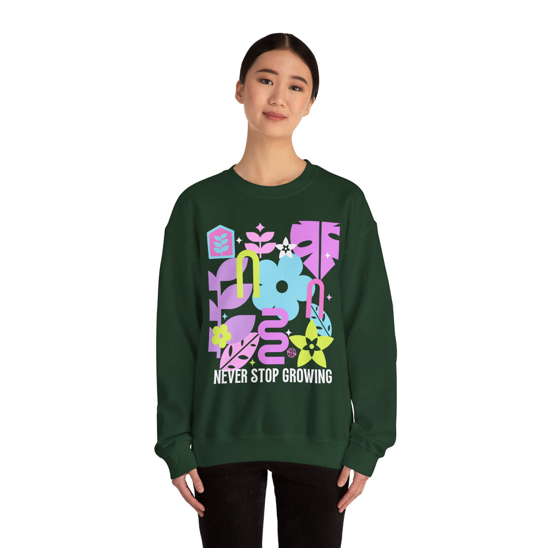 Never Stop Growing Floral Graphic Unisex Sweatshirt