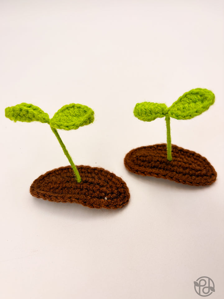 Crochet Sprout Hair Clips (Pair)