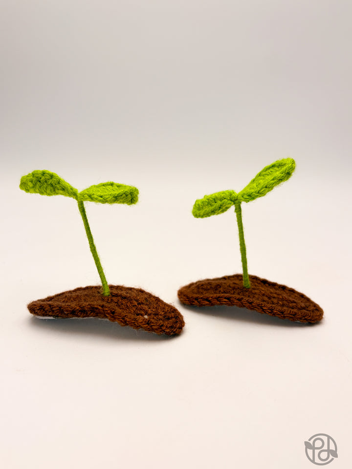 Crochet Sprout Hair Clips (Pair)